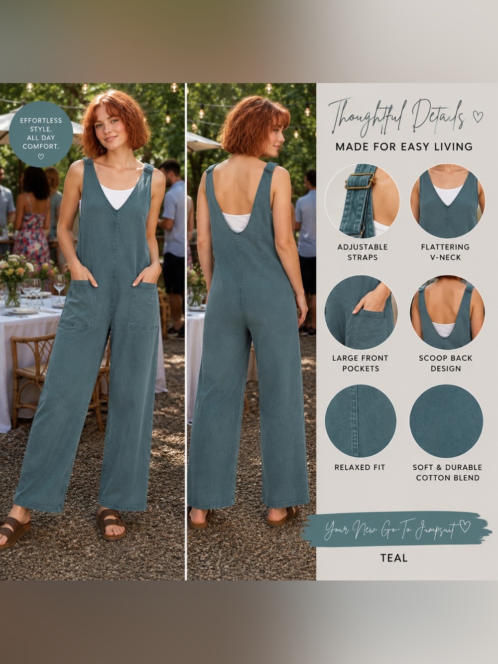 🆕 Teal Denim Overall Jumpsuit NWT Adjustable Straps Stretch Romper Boho
S M L
